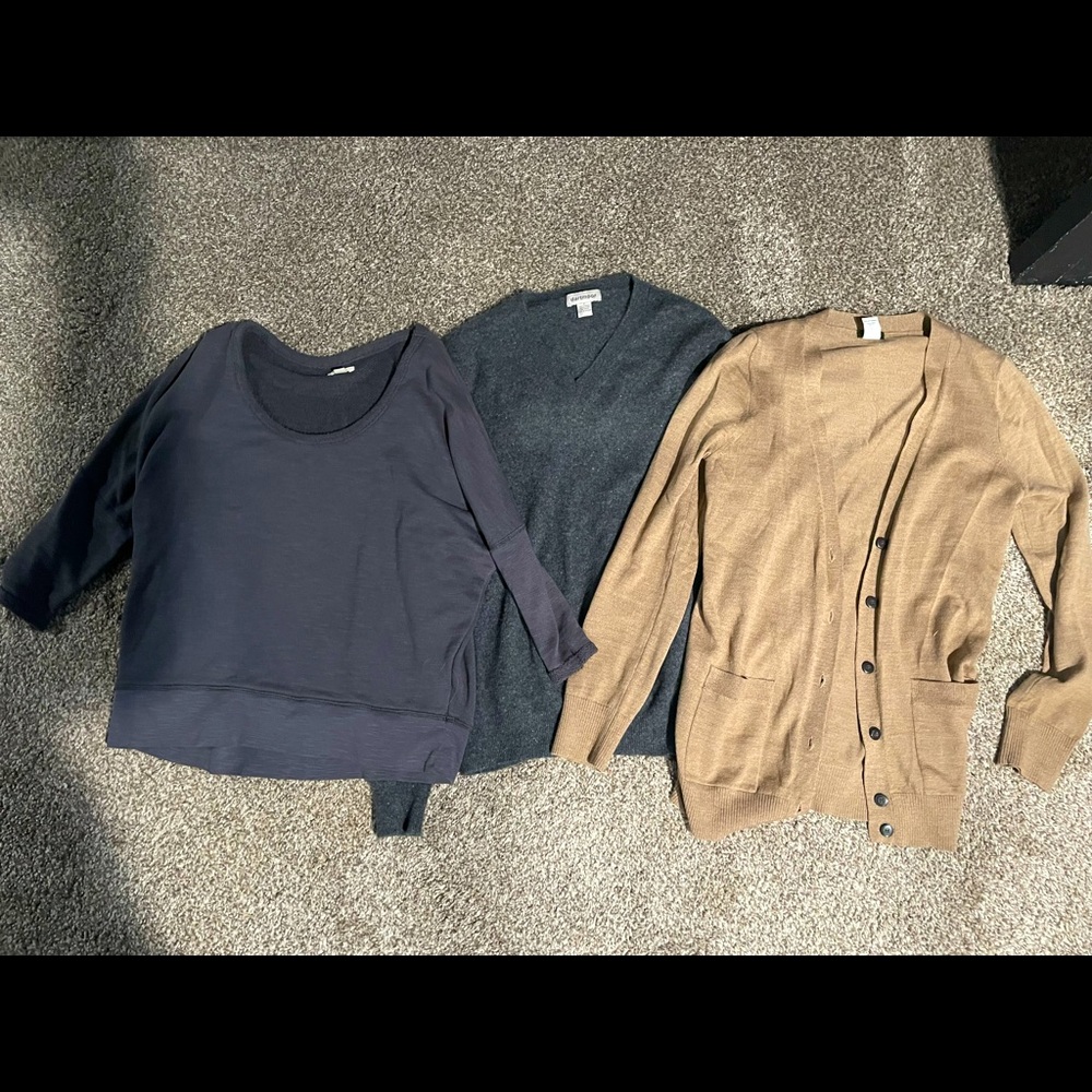 2 sweaters and 1 cardigan